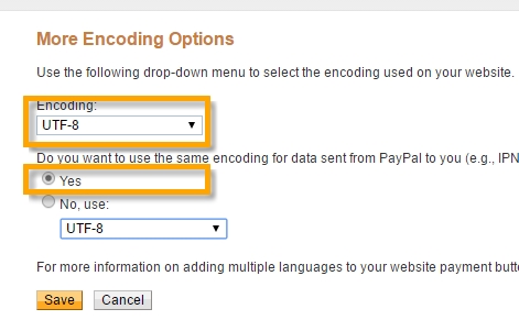 PayPal Encoding